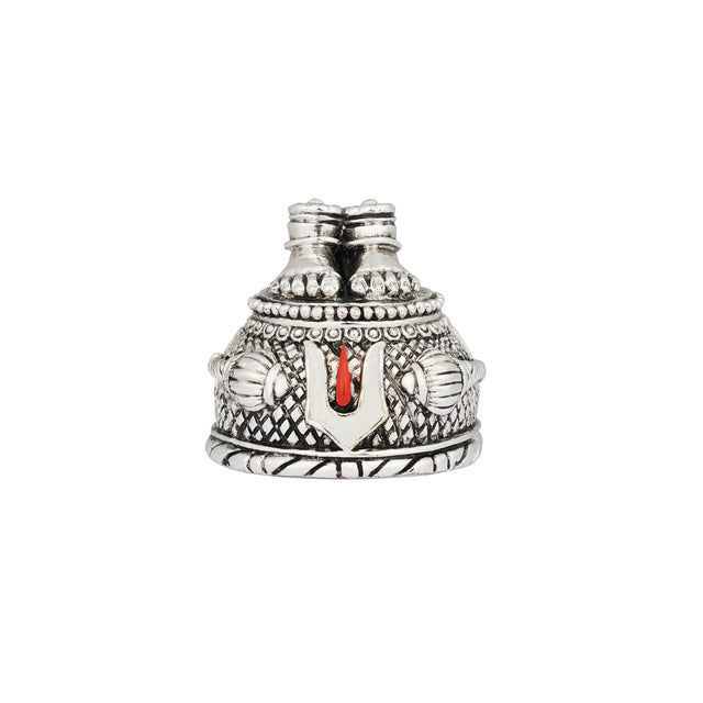 Hanuman Ji Charan Paduka - 999 Silver Plated Sacred Footprints Sculpture