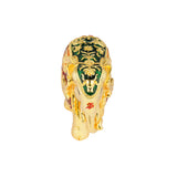 Royal Elephant Sculpture - 24K Gold Plated with Intricate Red & Green Accents (4.5 Inch)