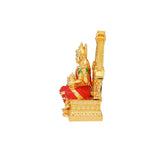 Divine Goddess Lakshmi Idol - 24K Gold Plated with Red & Green Attire