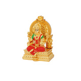 Divine Goddess Lakshmi Idol - 24K Gold Plated with Red & Green Attire