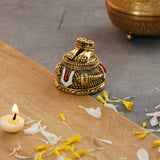 Hanuman Ji Charan Paduka - 24K Gold Plated Sacred Footprints Sculpture