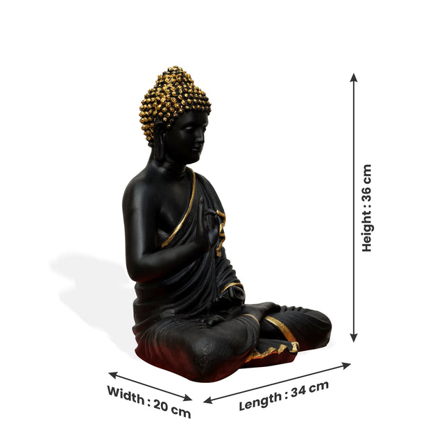 Black & Gold Meditative Pose Buddha Statue