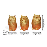 Golden Three Wise Owls Figurine Set