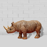 Realistic Rhino Figurine with Gold-Tone Horns