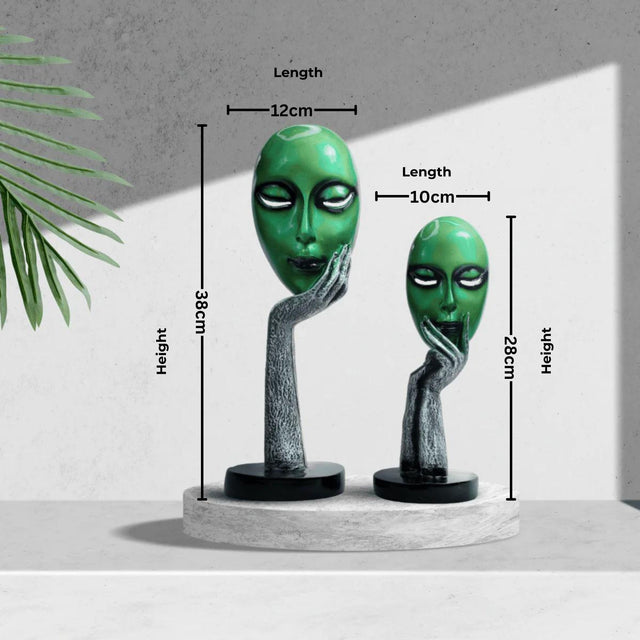 Green Abstract Faces
