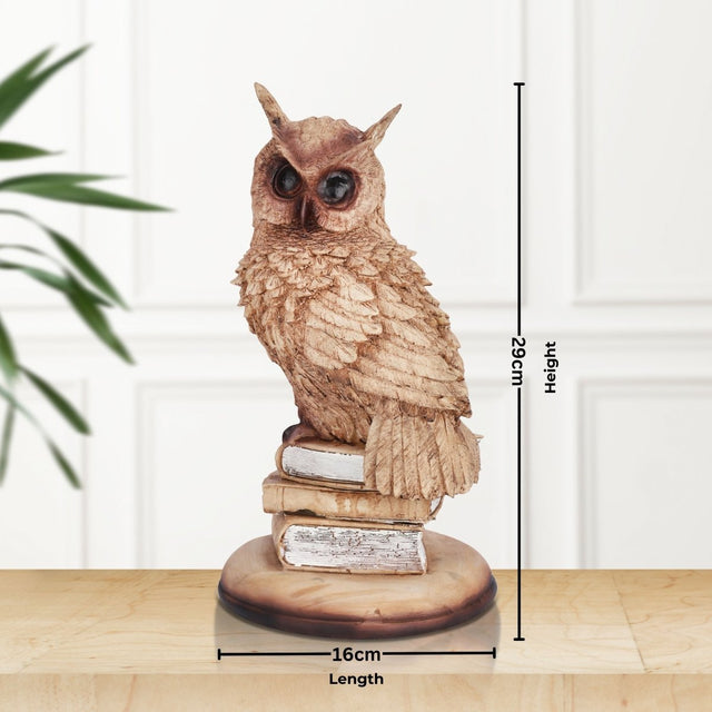 Rustic Owl on Books Sculpture - Decowiser