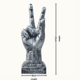 Silver Hand Sculpture with Victory Sign - Decowiser