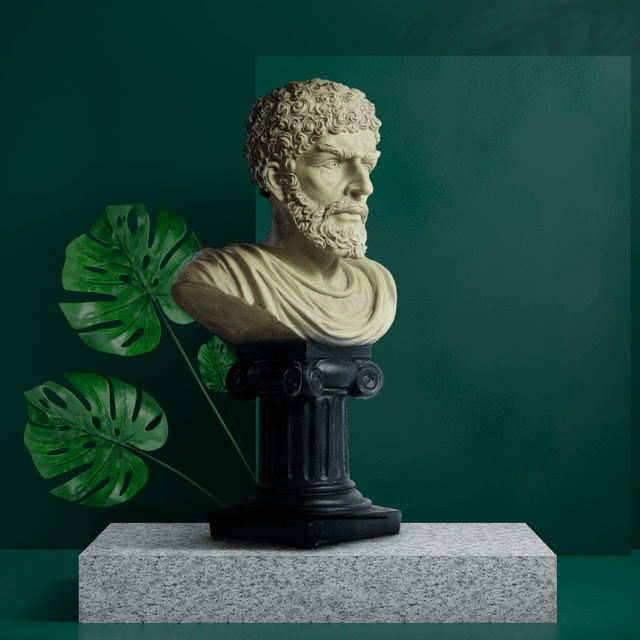 Antique Olive Bust of The Philosopher - Decowiser