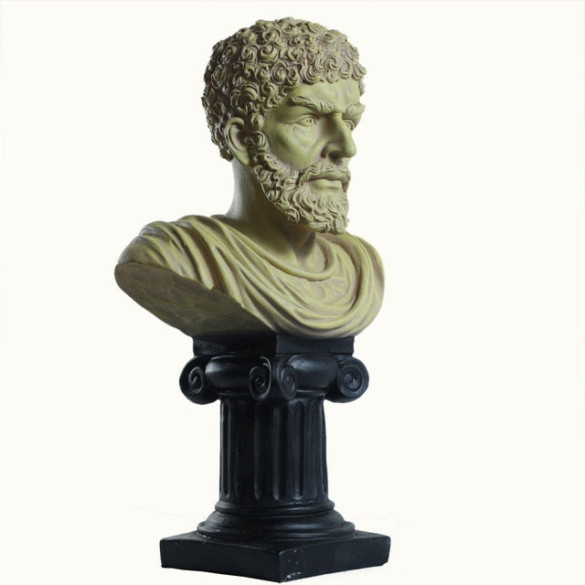 Antique Olive Bust of The Philosopher - Decowiser