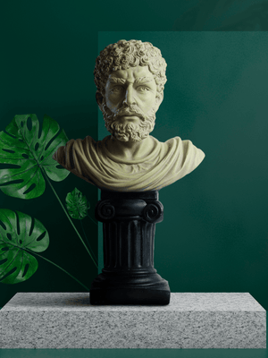 Antique Olive Bust of The Philosopher