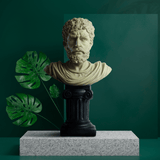 Antique Olive Bust of The Philosopher - Decowiser