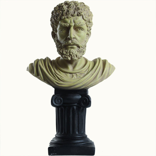 Antique Olive Bust of The Philosopher - Decowiser