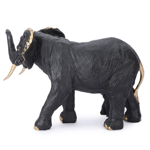 Black Elephant and Calf Sculpture - Decowiser