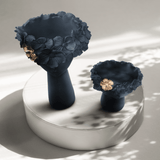 Black Floral Vase Pair - Decowiser