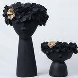 Black Floral Vase Pair - Decowiser