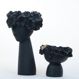 Black Floral Vase Pair - Decowiser