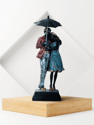 Colorful Couple with Umbrella Statue