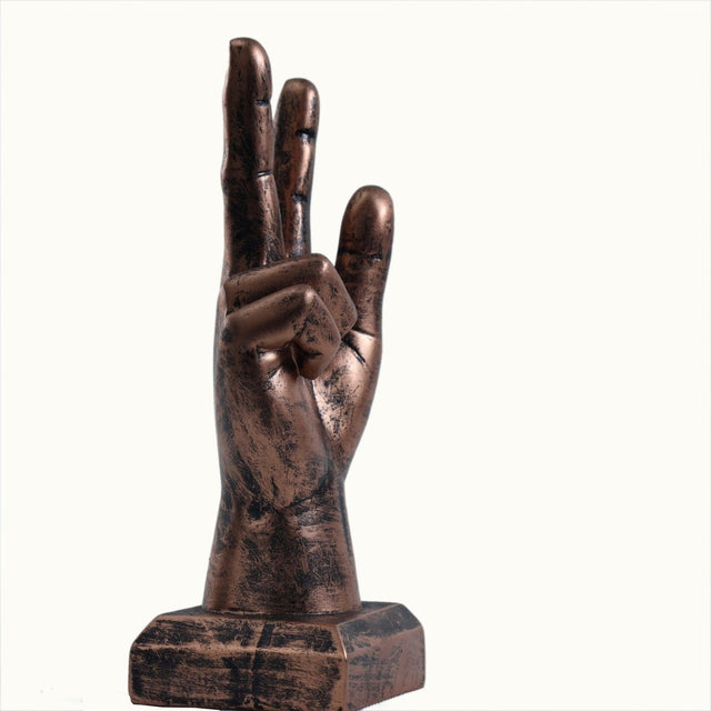 Copper Victory Hand Statue - Decowiser