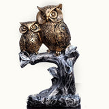 Dual Owl Figurine on Tree Branch - Decowiser