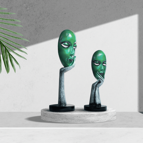 Green Abstract Faces - Decowiser