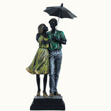 Romantic Couple Under Umbrella Statue - Decowiser