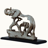 Rustic Elephant Family Sculpture - Decowiser