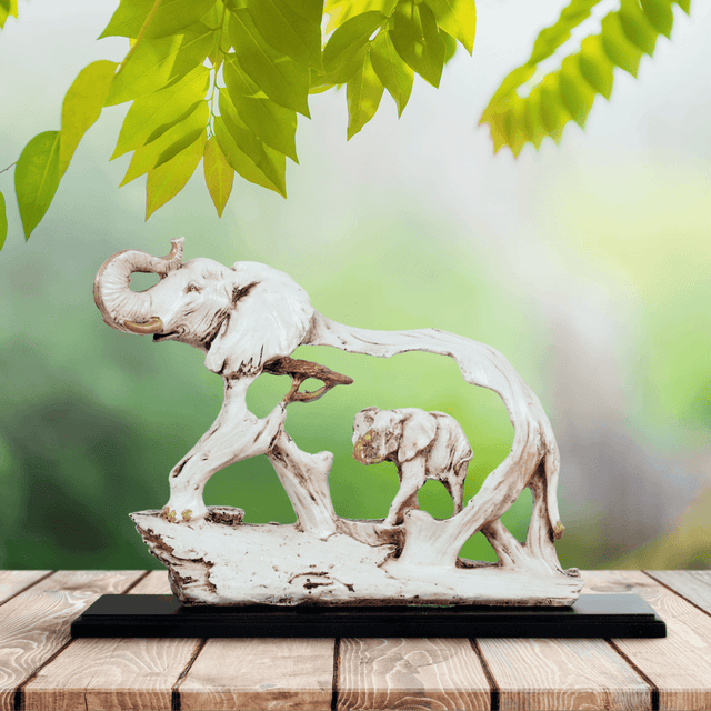 Rustic Elephant Family Sculpture - Decowiser