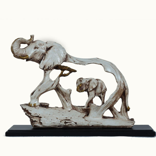 Rustic Elephant Family Sculpture - Decowiser