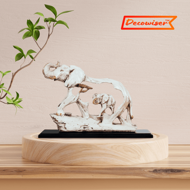 Rustic Elephant Family Sculpture - Decowiser