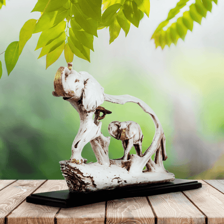 Rustic Elephant Family Sculpture - Decowiser