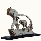 Rustic Elephant Family Sculpture - Decowiser