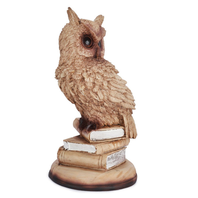 Rustic Owl on Books Sculpture - Decowiser