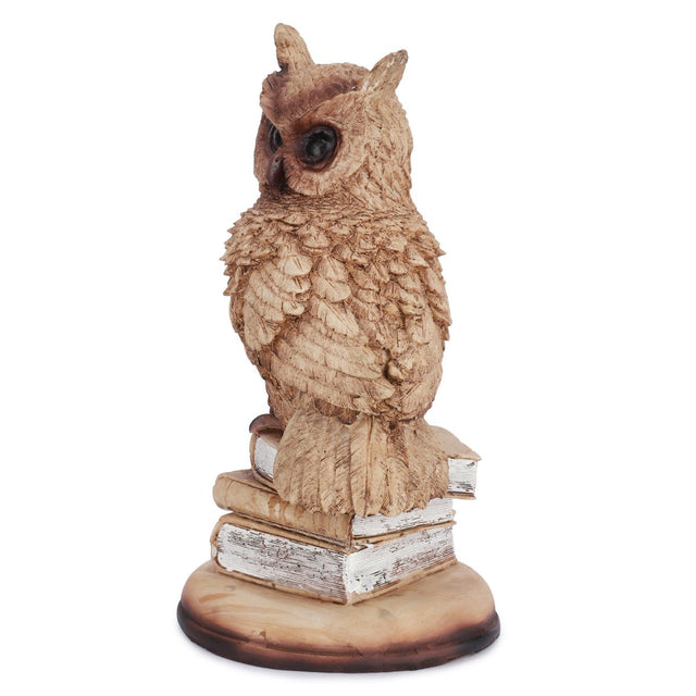 Rustic Owl on Books Sculpture - Decowiser