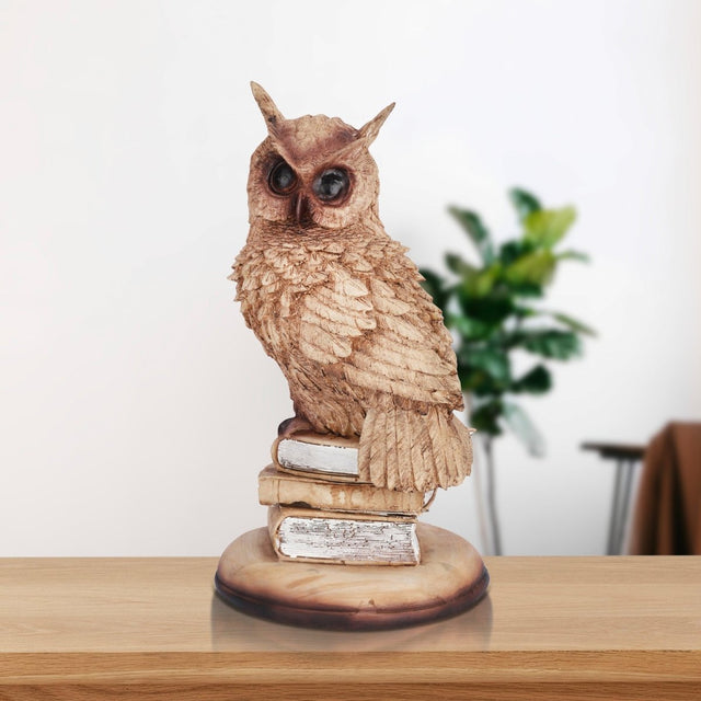 Rustic Owl on Books Sculpture - Decowiser