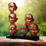 Stacked Faces Sculpture - Decowiser