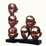 Stacked Faces Sculpture - Decowiser