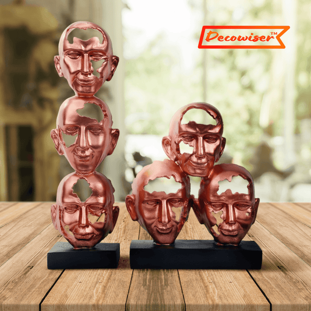 Stacked Faces Sculpture - Decowiser