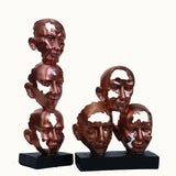 Stacked Faces Sculpture - Decowiser