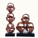 Stacked Faces Sculpture - Decowiser